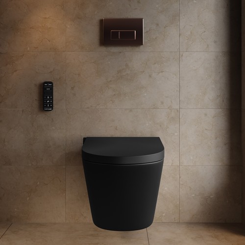 Matt black wall hung smart - black,