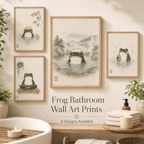 Cute frog bathroom wall - cute,