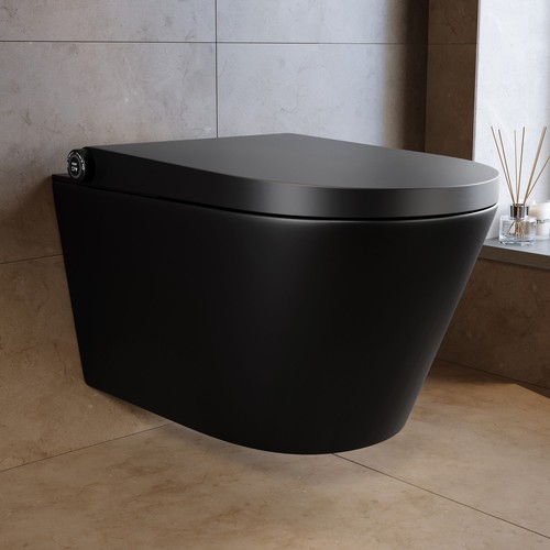 Matt black wall hung - black,