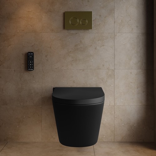 Matt black wall hung - black,