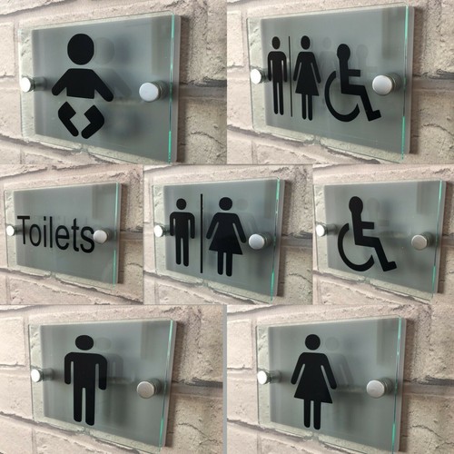 Modern toilet door signs - toilet,