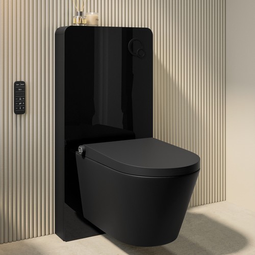 Matt black wall hung - matt,